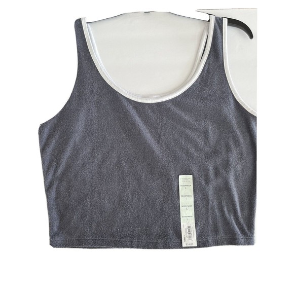 SO Tops - Ladies Juniors SO Scoop Neck Tank Terry Crop Top Size L NEW Blueberry MBX1227
